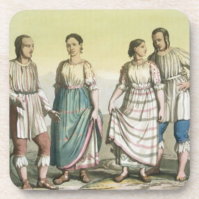 Porta-copo Indianos de Michoacan no traje tradicional, México (Frente)