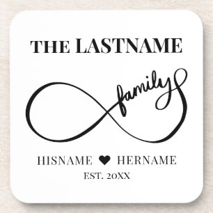 Porta-copo Infinity Personalized Family Name e Est. Data