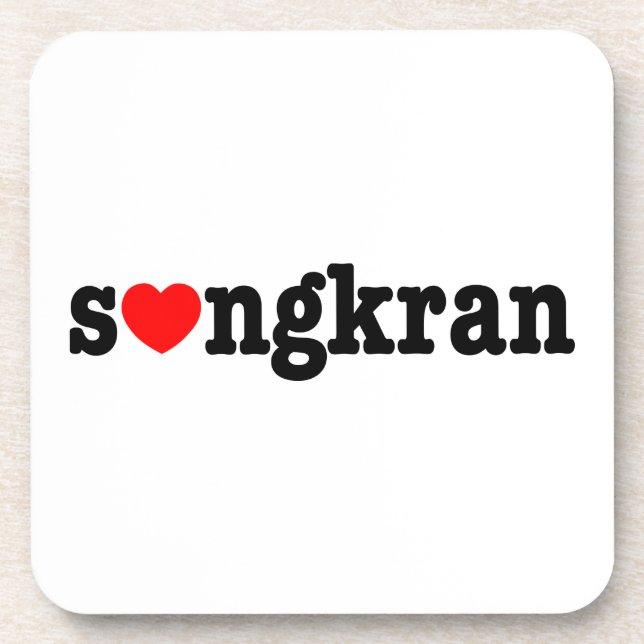 Porta-copo ❤ ingkran ~ Heart (Love) Songkran (Frente)