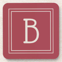 Inicial Monogramada Moderna em Vermelho Carmesim e