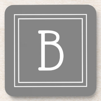 Porta-copo Inicial Monogramática Cinza e Branco de Fazenda Mo