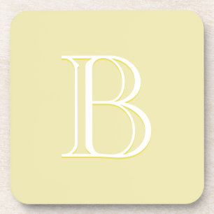 Porta-copo Inicial Personalizada Monogramada Amarelo Claro
