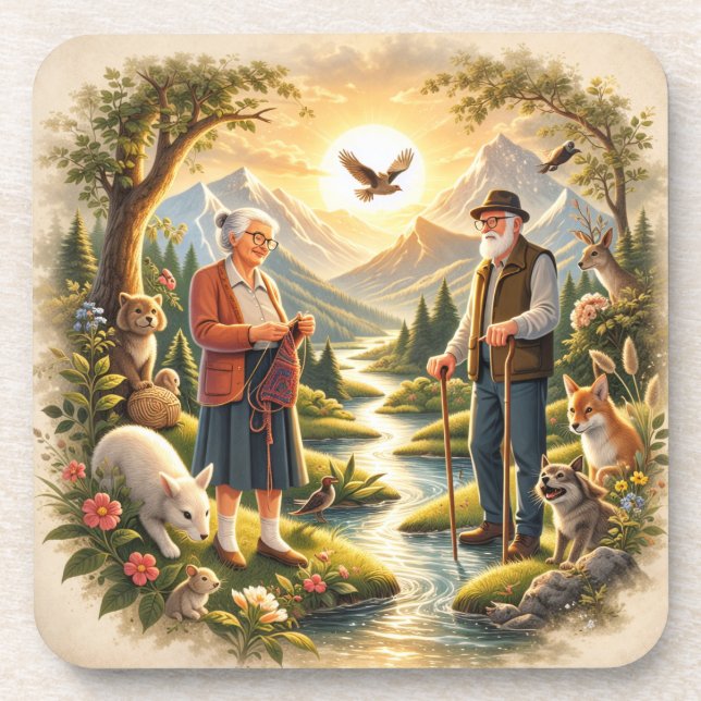 Porta-copo Inspirational Coaster  “Growing Old Is a Privilege (Frente)