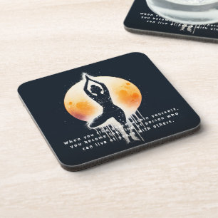 Porta-copo Instrutor de Meditação de Yoga Pose da Árvore Lua