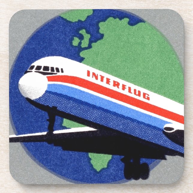 Porta-copo INTERFLUG - Companhia Aérea Nacional de DDR, Alema (Frente)