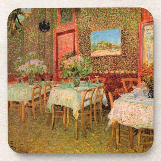 Porta-copo Interior de um Restaurante por Vincent van Gogh (Frente)