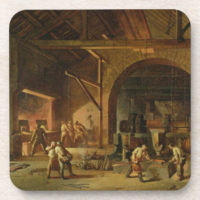 Porta-copo Interior do indústrias siderúrgicas, 1850 (óleo em (Frente)