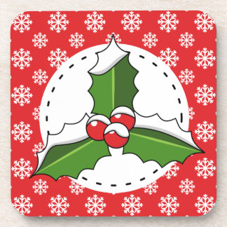 Porta-copo Inverno, natal, groselha, bagas, folhas, s