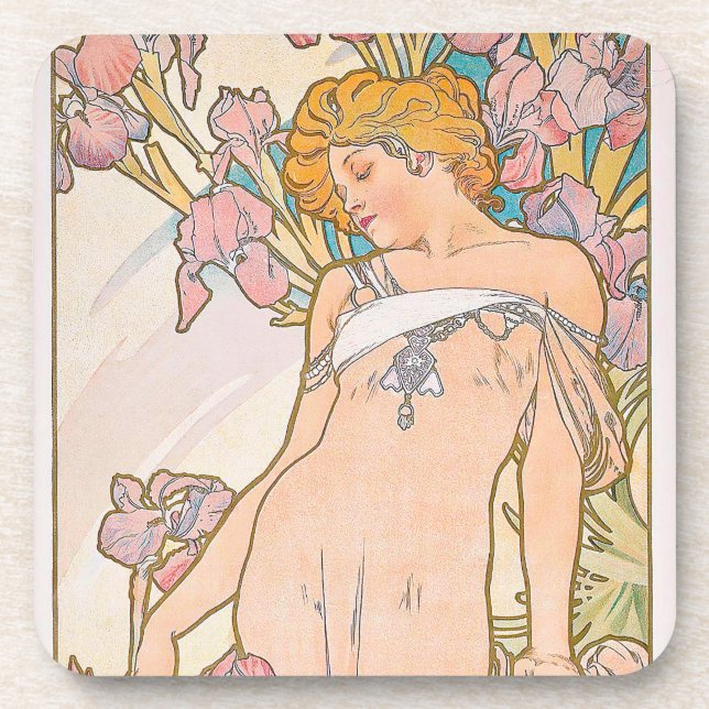 Porta-copo Iris (1897) apresentada por Alphonse Mucha (Frente)