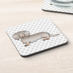 Porta-copo Isabella E Tan Long Hair Dachshund Dog & Paws