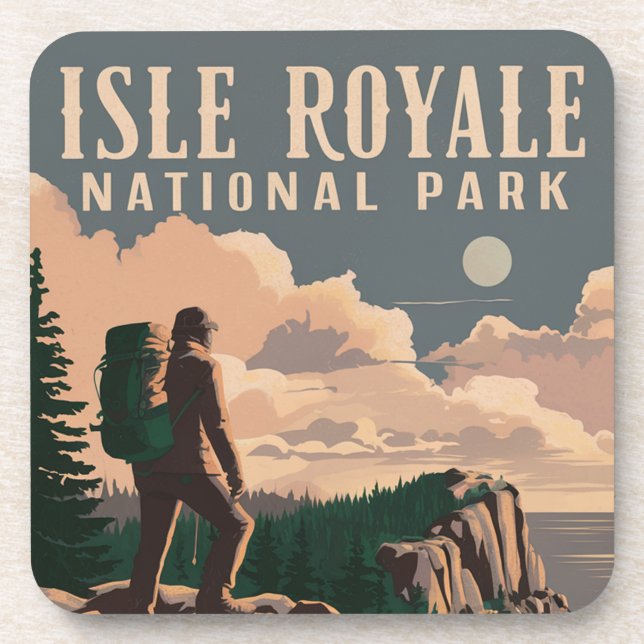 Porta-copo Isle Royale National Park Backpacking Viagem Art (Frente)
