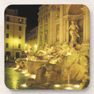 Porta-copo Itália, Roma. Fonte de Trevi à noite.