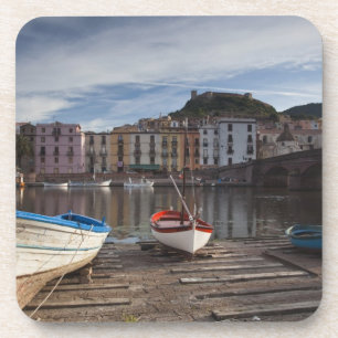 Porta-copo Itália, Sardenha, Bosa. Rio Temo e Ponte