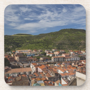 Porta-copo Itália, Sardenha, Bosa. Vista da cidade a partir d