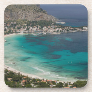Porta-copo Itália, Sicília, Mondello, Vista da praia a partir