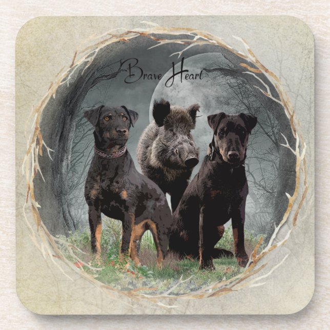 Porta-copo Jagdterrier, brava tapeçaria cardíaca poster acríl (Frente)