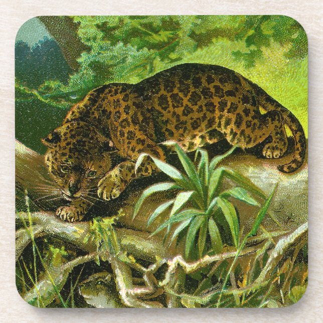 Porta-copo Jaguar que escala sobre raizes para alcançar a (Frente)