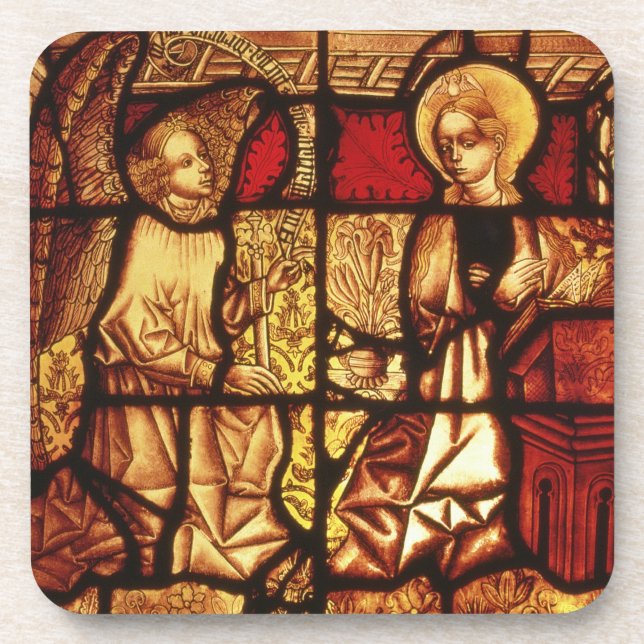 Porta-copo Janela de vitral que descreve o aviso, G (Frente)