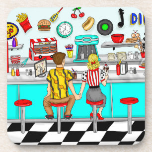 Porta-copo Jantar da década de 1950 Mãos Casais