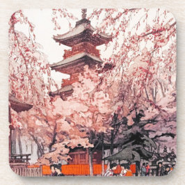 Porta-copo Japanês Legal oriental Ueno Park aquarela arte