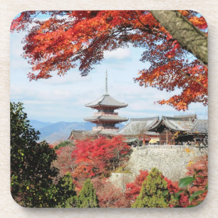 Porta-copo Japão, Quioto. Templo Kiyomizu em cores de outono