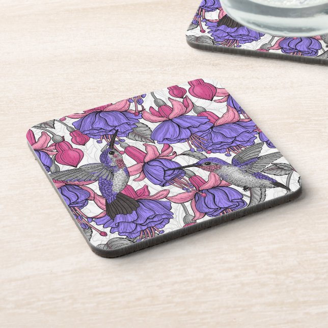 Porta-copo Jardim de beija-flor em melrose e rosa (Left Side)