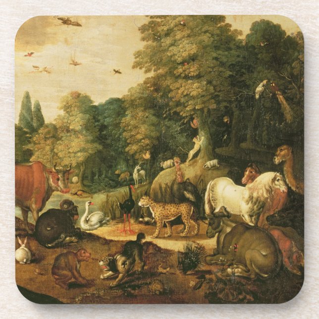 Porta-copo Jardim do Éden (óleo em canvas) (Frente)