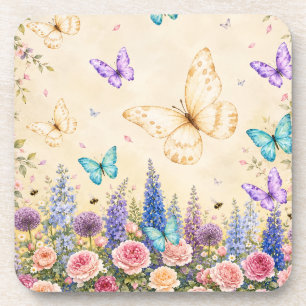 Porta-copo Jardim Floral de Borboleta em Cobre-Plástico Rígid
