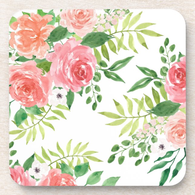 Porta-copo jardim rosa (Frente)