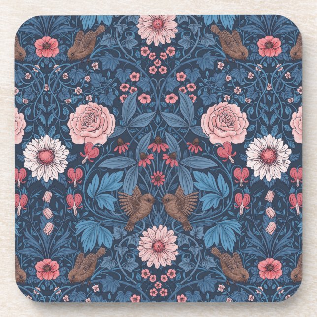 Porta-copo Jardim selvagem em azul (Frente)