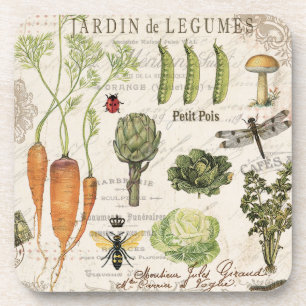 Porta-copo jardim vegetal francês da vintage moderna