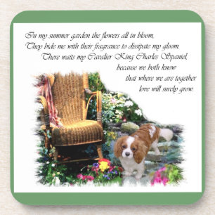 Porta-copo Jardim Verão Cavalier Rei Charles Spaniel