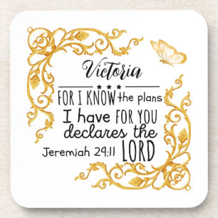 Porta-copo Jeremiah 29:11 Planejo Para Você Dourado.