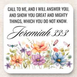 Porta-copo Jeremiah, 33:3, ligue para mim Escritura de Flores