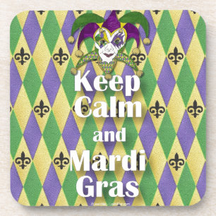 Porta-copo Jester Mask Keep Calm e Mardi Gras