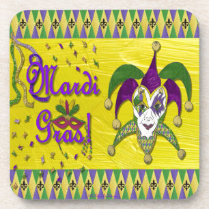 Porta-copo Jester Mask Mardi Gras Harlequin