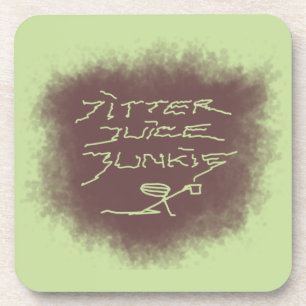 Porta-copo Jitter Juice Junkie - arte de café verde.