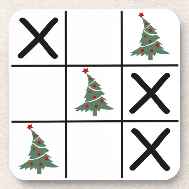 Porta-copo Jogo da Velha do Natal (Frente)