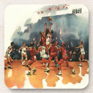 Porta-copo Jogo de Basquete Esportivo Vintage, Jogadores de B