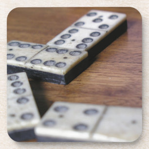 Porta-copo Jogo velho de madeira do vintage dos dominós do