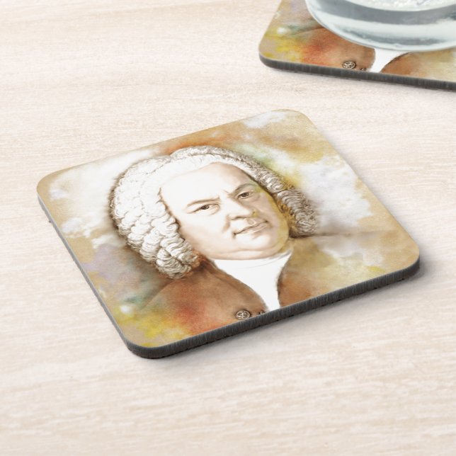 Porta-copo Johann Sebastian Bach Portrait em bege (Left Side)