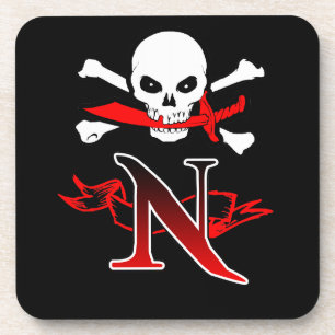 Porta-copo Jolly Roger N Monograma Inicial