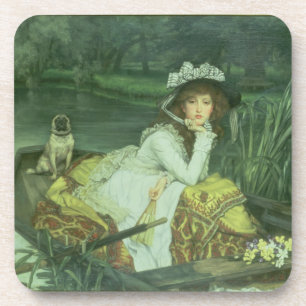 Porta-copo Jovem mulher de James Tissot em um barco, ou