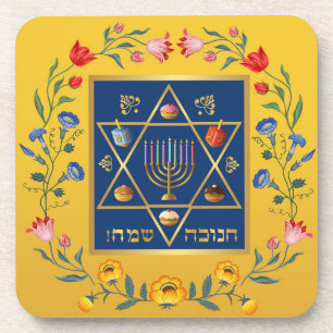 Porta-copo Judaica - Beber Coasters - Feriados Judeus - Prese