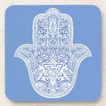 Judaica - Hamsa Beber Coasters - Presentes