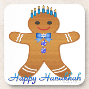 Porta-copo Judaica Hanukkah Gingerpão Man Menorah