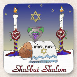 Porta-copo Judaica Shabbat Shalom Art Impressão