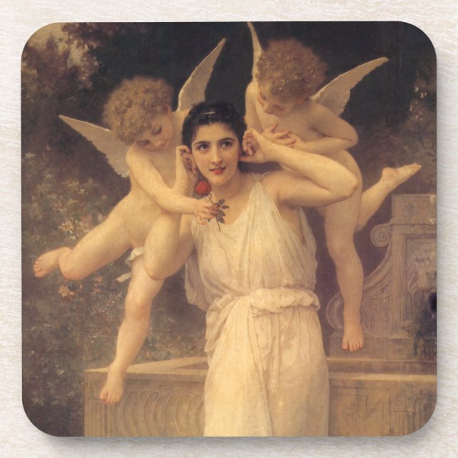 Porta-copo Juventude por Bouguereau, Retrato Vitoriano de Anj (Frente)