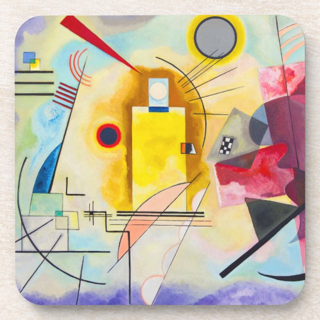 Porta-copo Kandinsky amarelo-vermelho-azul (Frente)