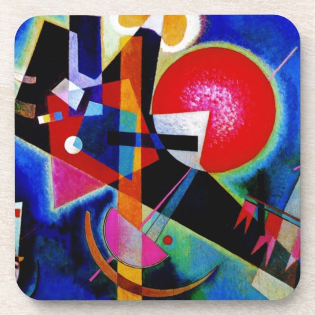 Porta-copo Kandinsky na pintura de Abstrato azul (Frente)